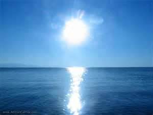 Sun over water